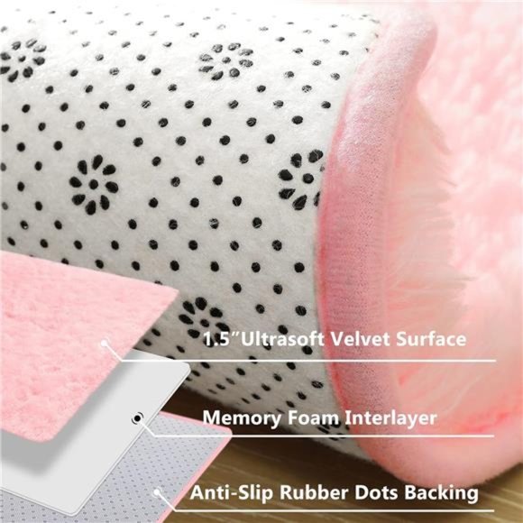 Super Soft Shaggy Rug for Bedroom,4x5.9 Feet Fluffy Carpet for Living Room,Fuzzy - Picture 6 of 6